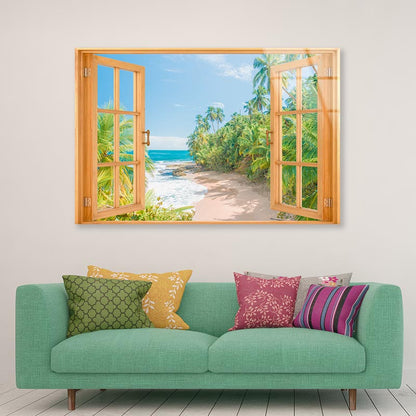 Beach With Window Acrylic Glass Print Tempered Glass Wall Art 100% Made in Australia Ready to Hang