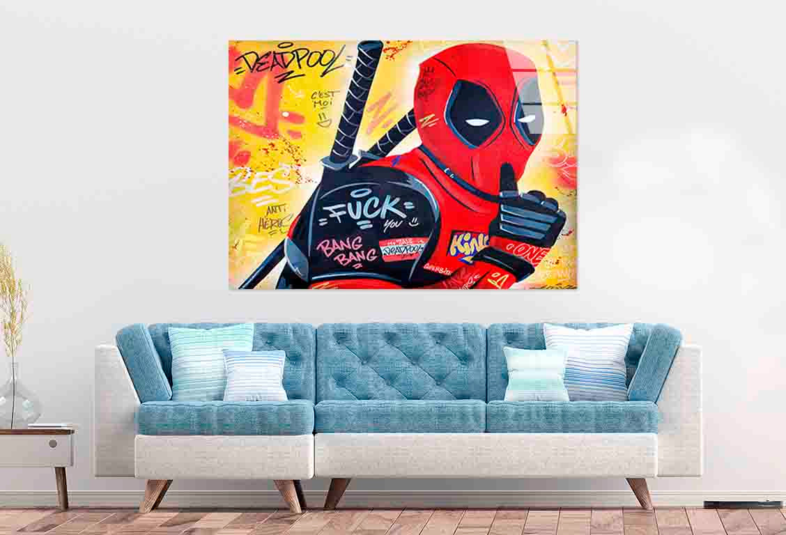 Edgy Crimson Street Art Tempered Glass Printing Wall Art Australian Made Quality - Bella Home Decor