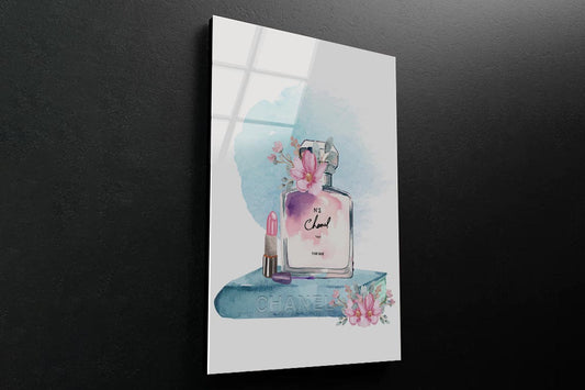 Perfume With Book and Lipstick 3D Design Acrylic Glass Print Tempered Glass Wall Art 100% Made in Australia Ready to Hang