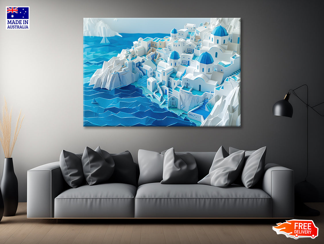 Water, Ice and Snow Origami Paper Print 100% Australian Made - Bella Home Decor