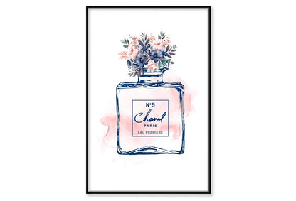 Blue Pink Perfume Wall Art Limited Edition High Quality Print Canvas Box Framed Black