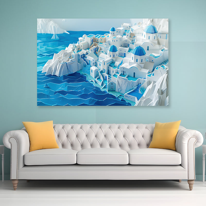 Water, Ice and Snow Origami Paper Acrylic Glass Print Tempered Glass Wall Art 100% Made in Australia Ready to Hang - Bella Home Decor