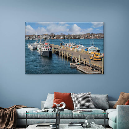 Fishing Boats Harbor Pier England Wall Art Decor 100% Australian Made - Bella Home Decor