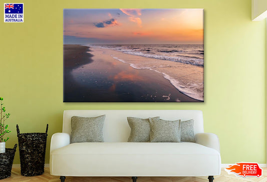 Colorful Sunset on The Beach, Wall Art Decor 100% Australian Made