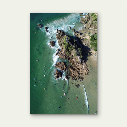 Byron Bay Beach Australia Surf Lighthouse 60x90cm Metal Print Ready to Hang