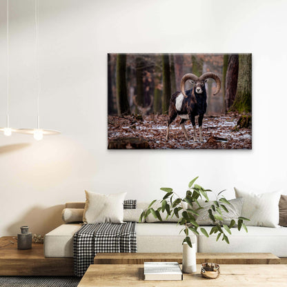Mouflon Man in the Winter Forest Wall Art Decor 100% Australian Made