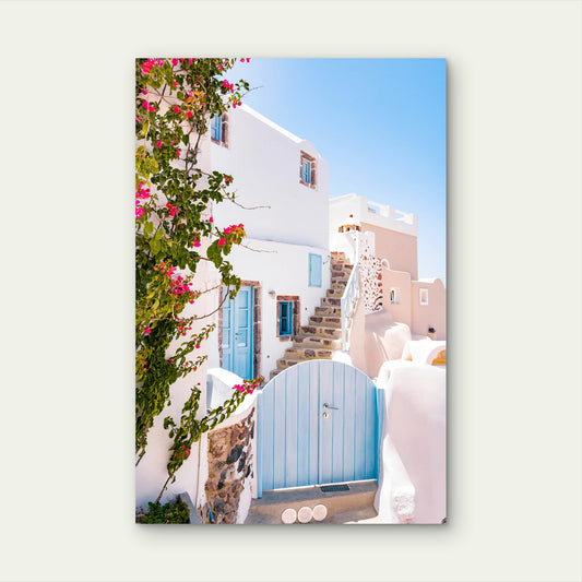 Iconic Architecture Of The Greek Island Of Santorini 60x90cm Metal Print Ready to Hang