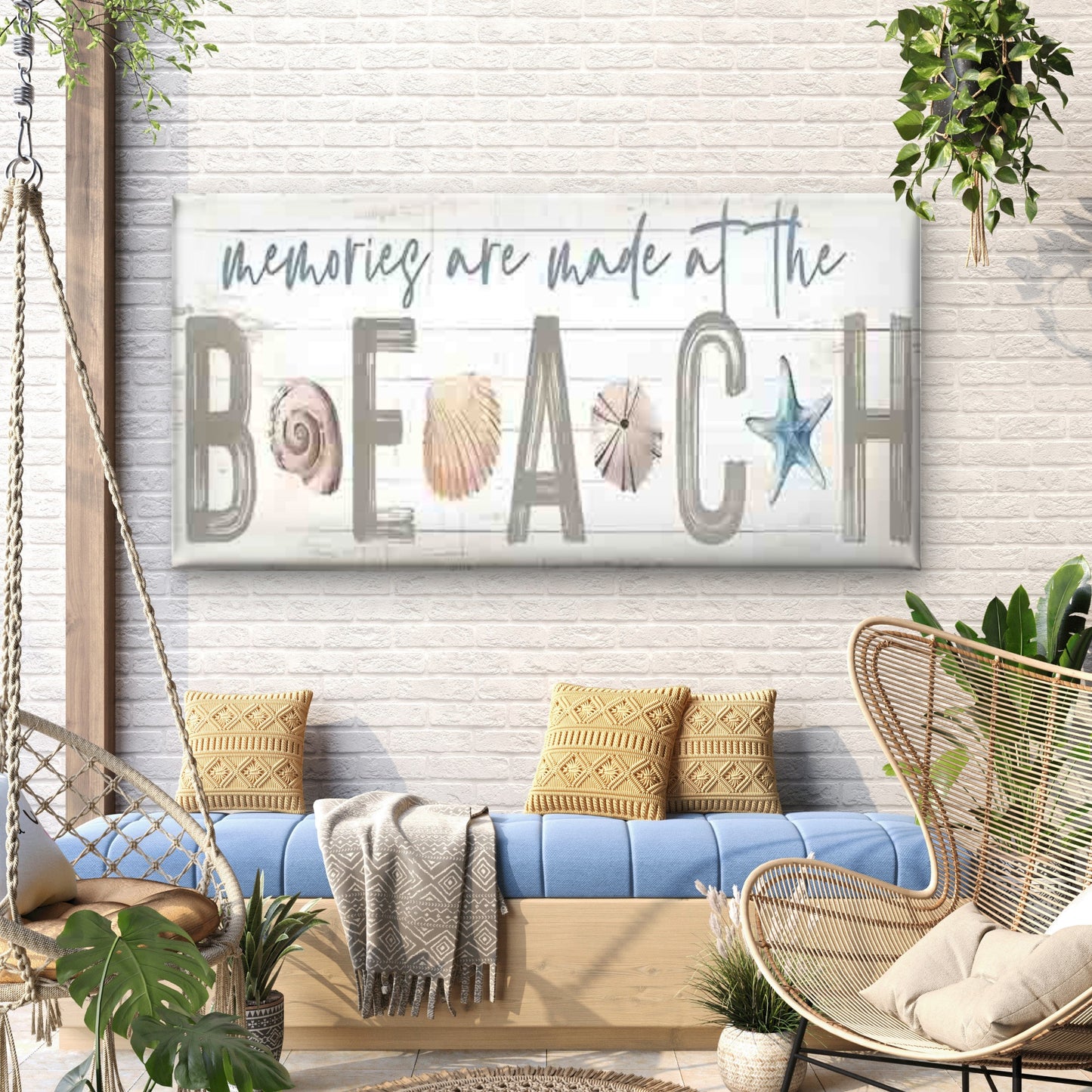 Memories at the Beach Wall Art Canvas Office Home Room Framed 120x60cm
