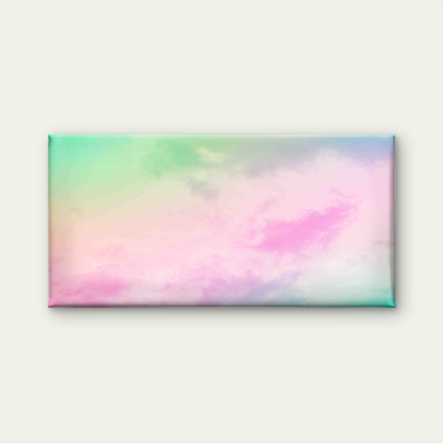 Soft Natural Pastel Rainbow Sky Wall Art Canvas Office Home Room Framed 120x60cm