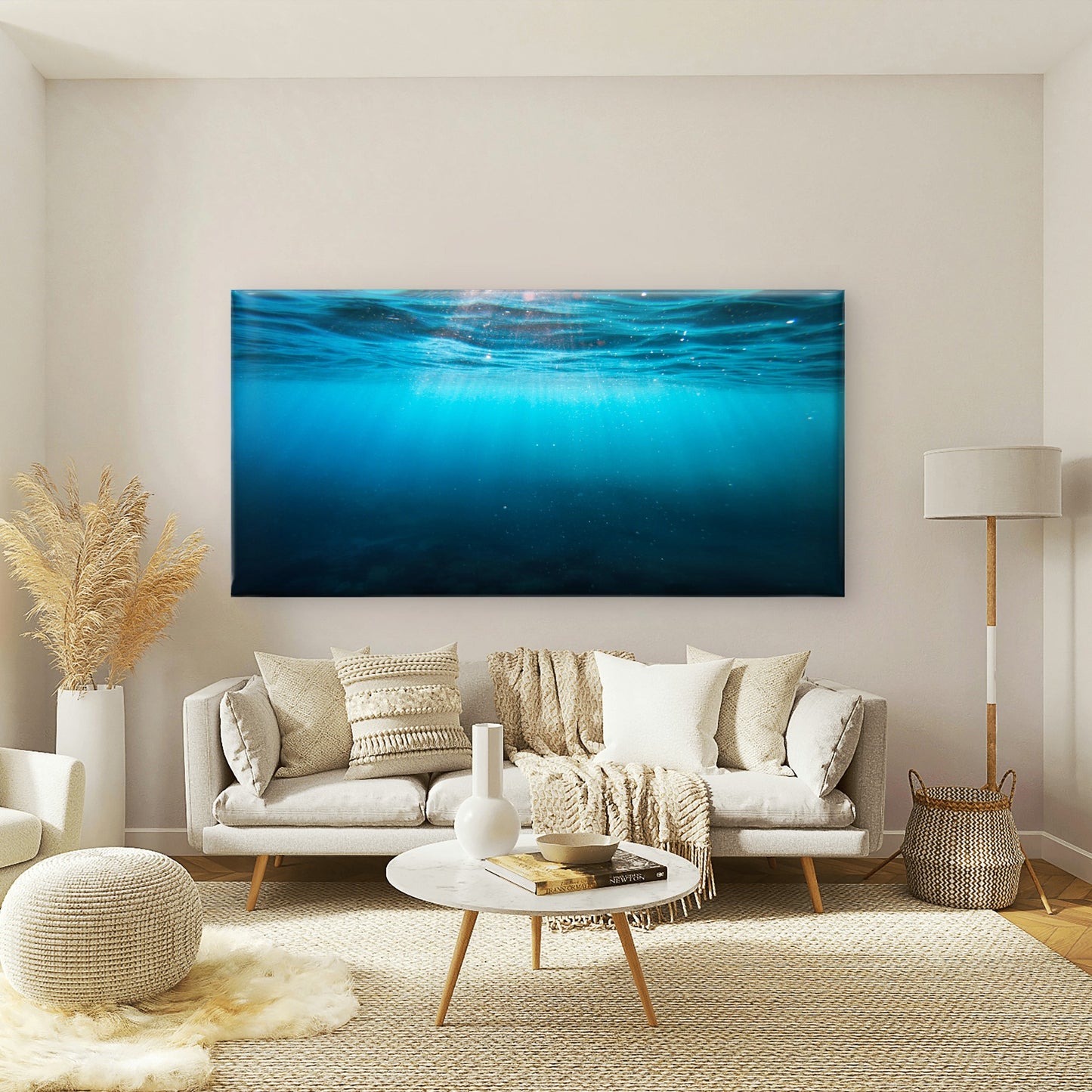 Sunlight Filters Through Water Wall Art Canvas Office Home Room Framed 120x60cm