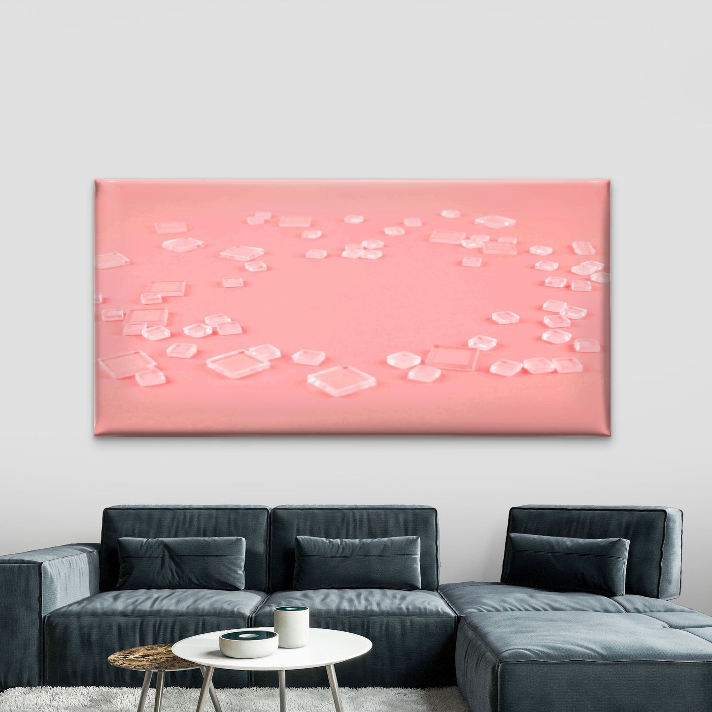 Ice Cubes Pattern Wall Art Canvas Office Home Room Framed 120x60cm