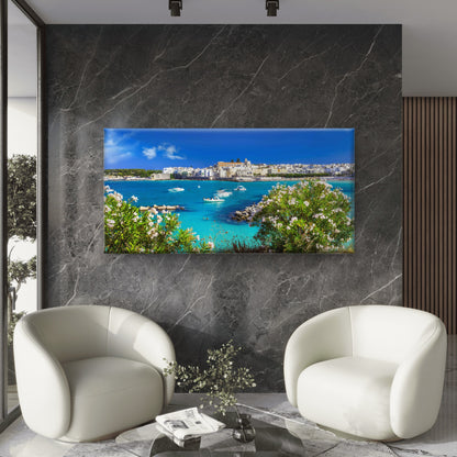 Otranto Town In Puglia Wall Art Canvas Office Home Room Framed 120x60cm - Bella Home Decor