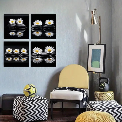 4pcs  VB  Blue for Lotus & Butterfly Stone  BL   Wall Art Canvas Framed