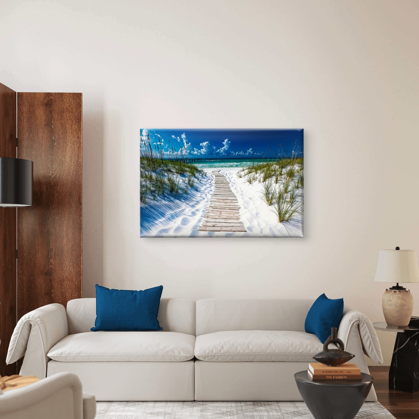 Sandy Wooden Pier Beach Path Coastline Wall Art Decor 100% Australian Made - Bella Home Decor