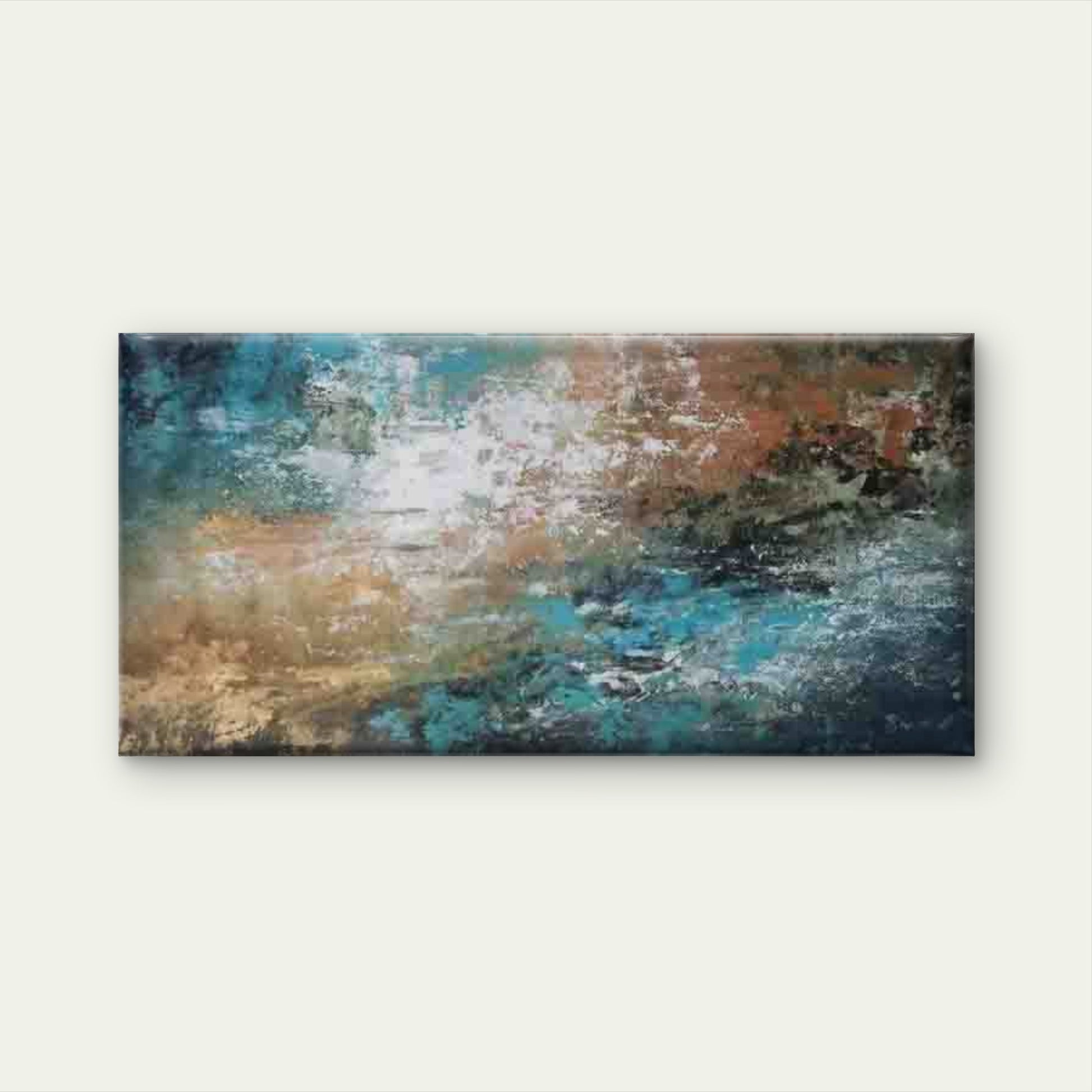 Abstract Painting with Vibrant Wall Art Canvas Office Home Room Framed 120x60cm - Bella Home Decor