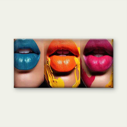 Dripping Lips Wall Art Canvas Office Home Room Framed 120x60cm