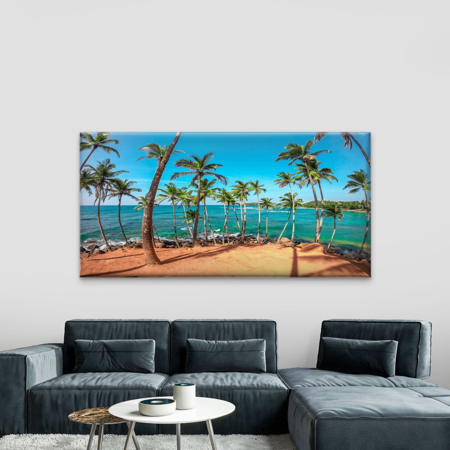 Coconut Tree Hill in Mirissa Wall Art Canvas Office Home Room Framed 120x60cm