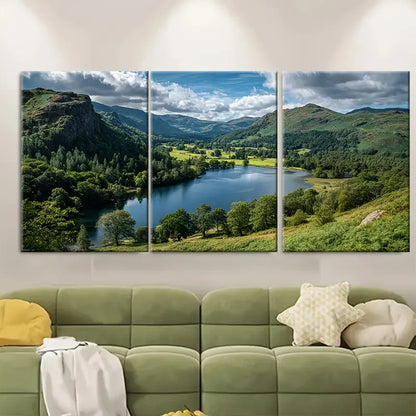 3pcs Vintage British Lakeside Metal Print Ready to Hang Art