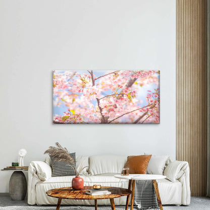 Cherry Blossoms In Sunlight Wall Art Canvas Office Home Room Framed 120x60cm