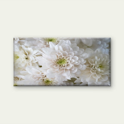 White Petals Softly Gathered Wall Art Canvas Office Home Room Framed 120x60cm