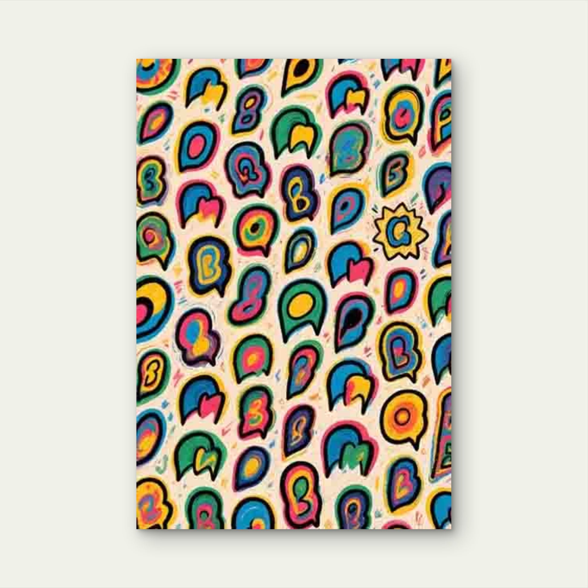Abstract Colorful Patterns 60x90cm Metal Print Ready to Hang - Bella Home Decor