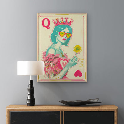 Retro Queen of Hearts with Crowns and Q Symbol Fashion Home Decor Premium Quality Poster Print Choose Your Sizes - Bella Home Decor