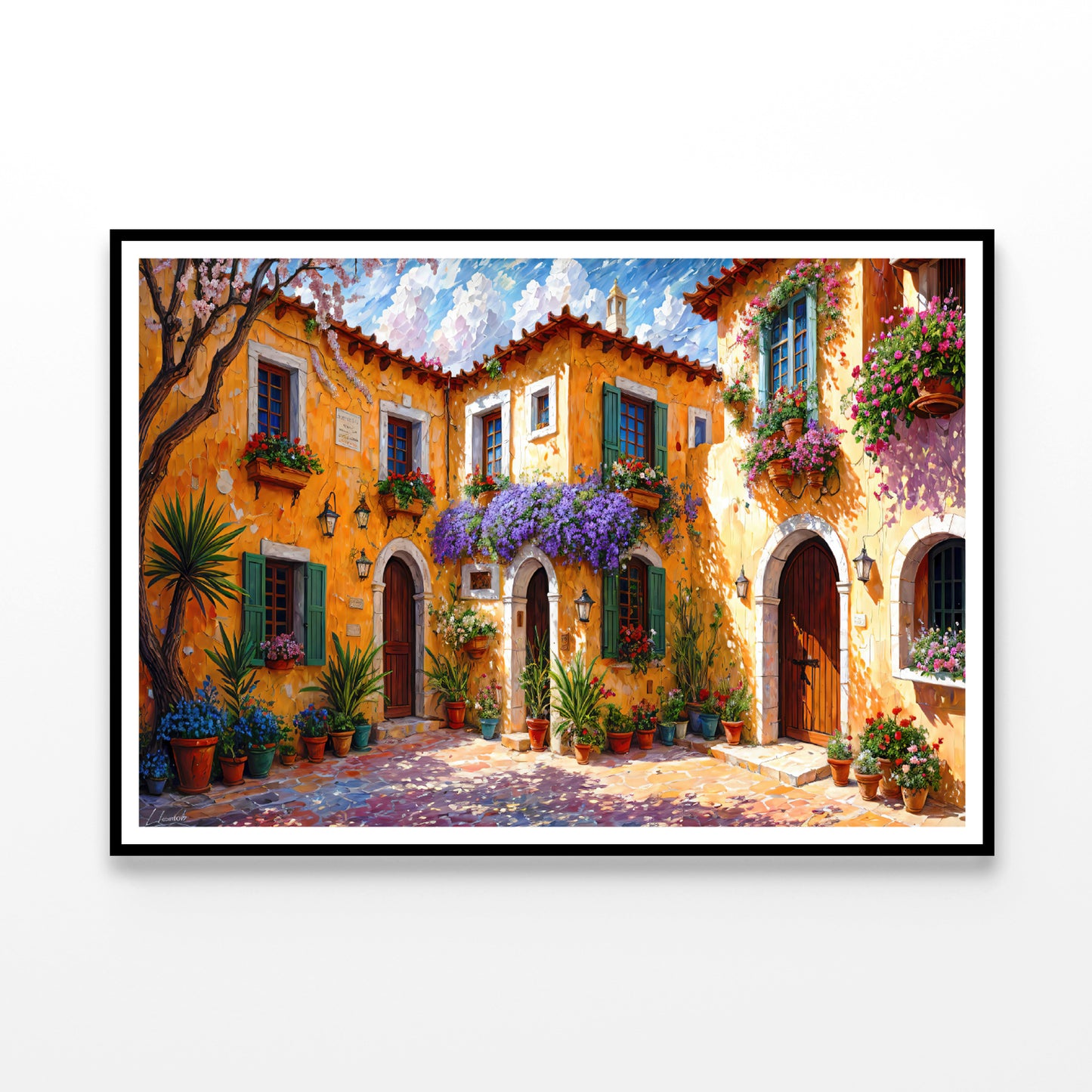 House Surrounded By Flowers Home Decor Premium Quality Poster Print Choose Your Sizes