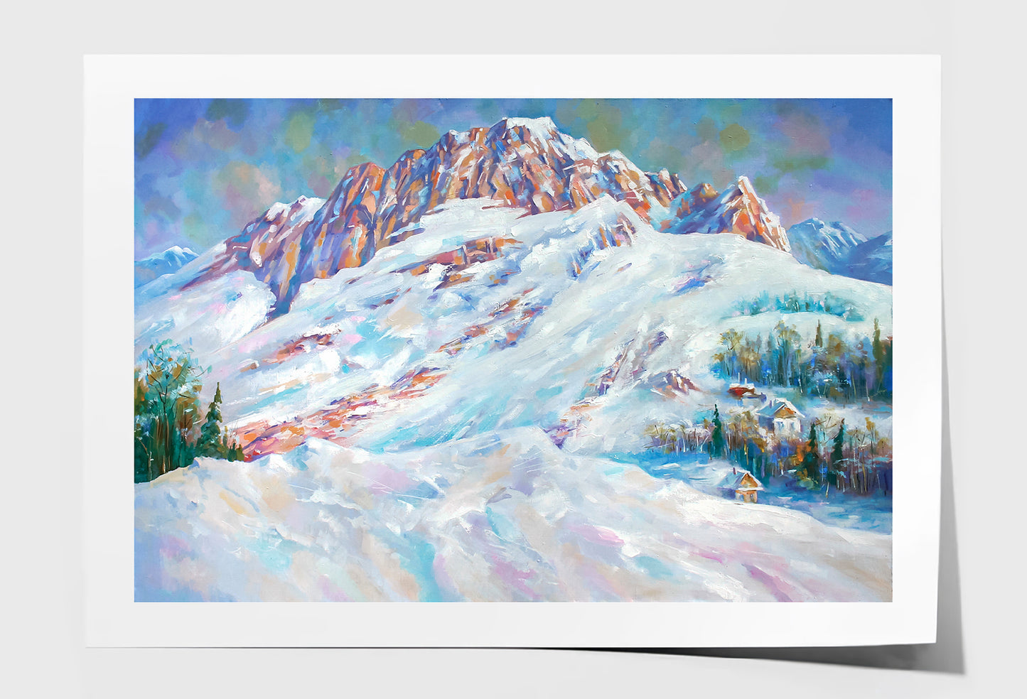 Snow Drifts At The Foot Of Mount Fisht Landscape Oil Painting Limited Edition High Quality Print Unframed Roll Canvas None