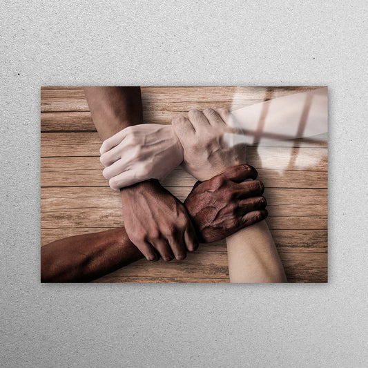 Teamwork Helping Hands Acrylic Glass Print Tempered Glass Wall Art 100% Made in Australia Ready to Hang