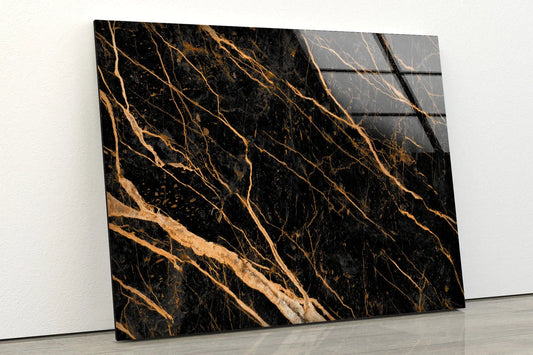 Black & Gold Abstract UV Direct Aluminum Print Australian Made Quality