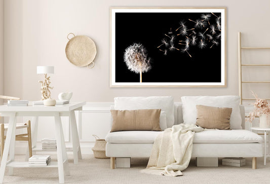 Dandelion On Black Background Home Decor Premium Quality Poster Print Choose Your Sizes