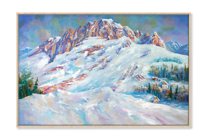 Snow Drifts At The Foot Of Mount Fisht Landscape Oil Painting Limited Edition High Quality Print Canvas Box Framed Natural