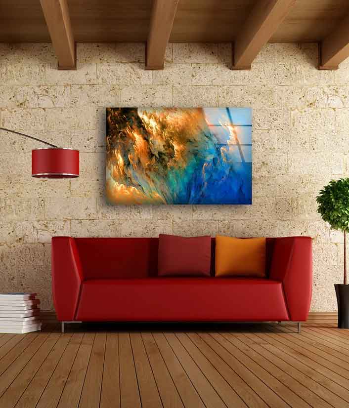 Orange Blue Sky Effect UV Direct Aluminum Print Australian Made Quality