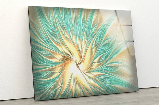 Blue & Gold Abstract UV Direct Aluminum Print Australian Made Quality