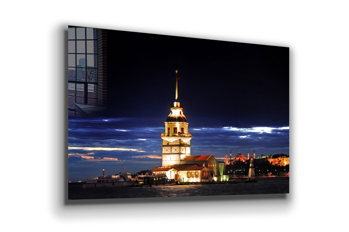 Maiden's Tower Night UV Direct Aluminum Print Australian Made Quality