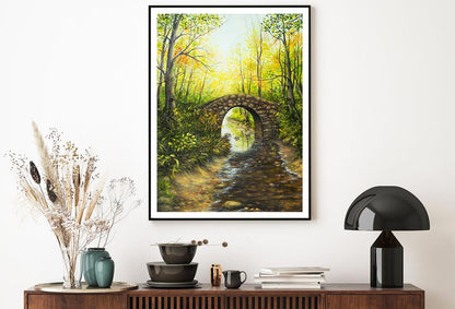 Forest Lake with Bridge Spring Home Decor Premium Quality Poster Print Choose Your Sizes