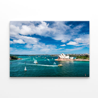 Sydney Cityscape and Yachts in Harbour Wall Art Decor 100% Australian Made