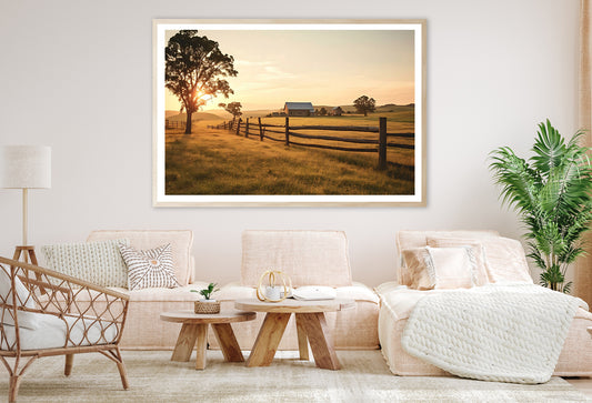 A Serene Farm Scene at Sunset Home Decor Premium Quality Poster Print Choose Your Sizes - Bella Home Decor