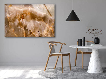 Gold Brown Abstract UV Direct Aluminum Print Australian Made Quality