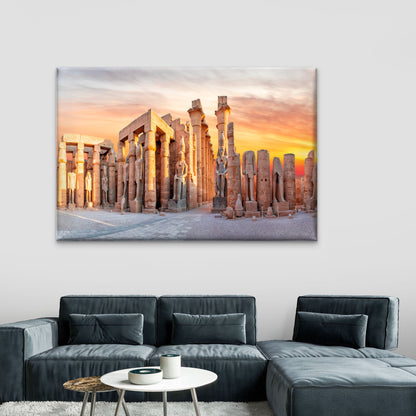 Golden Sunset Glowing Over The Historic Luxor Temple Egypt Wall Art Decor 100% Australian Made