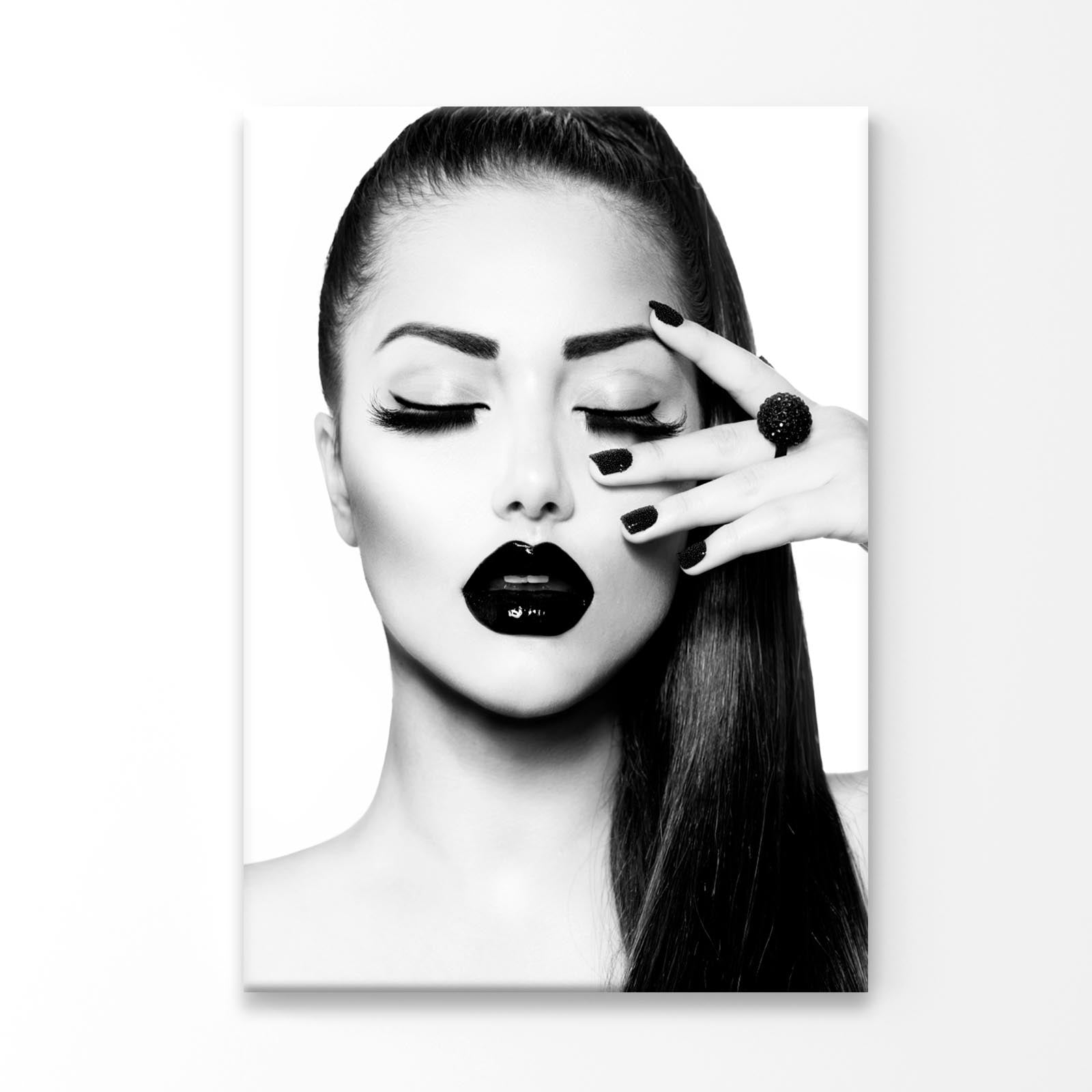 B&W Fashion Girl 3D Design Acrylic Glass Print Tempered Glass Wall Art 100% Made in Australia Ready to Hang