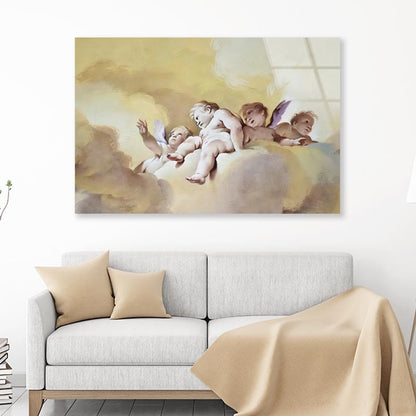 Great Fresco of Some Beautiful Angels Acrylic Glass Print Tempered Glass Wall Art 100% Made in Australia Ready to Hang - Bella Home Decor