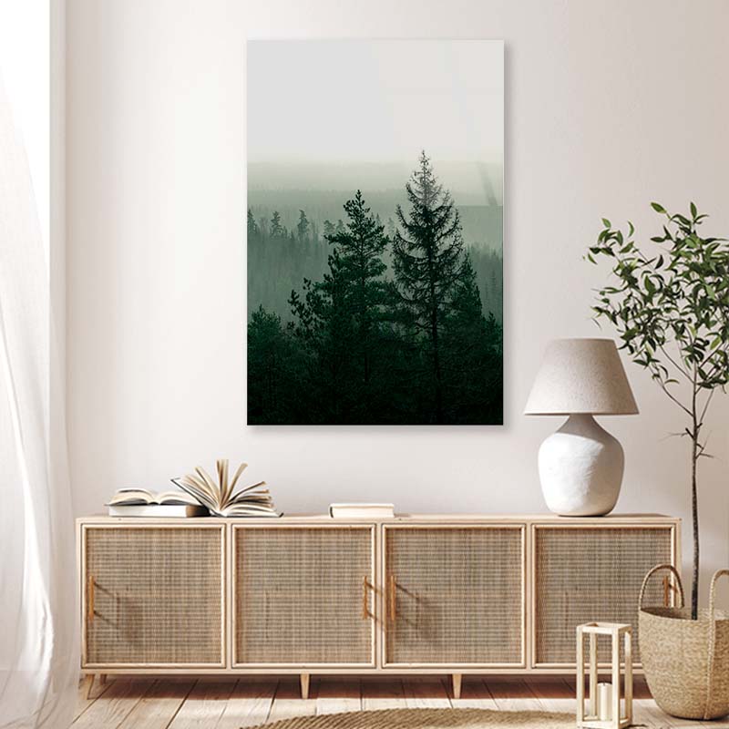 Foggy Magical Forrest Acrylic Glass Print Tempered Glass Wall Art 100% Made in Australia Ready to Hang