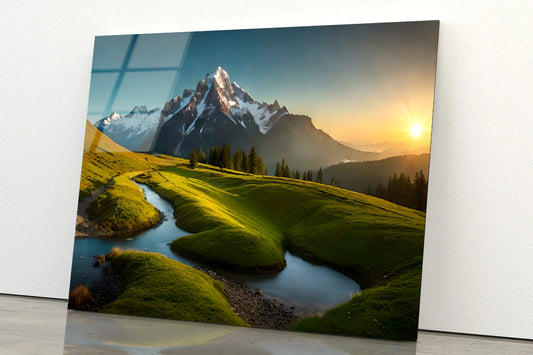 Sunrise over the Mountains Acrylic Glass Print Tempered Glass Wall Art 100% Made in Australia Ready to Hang