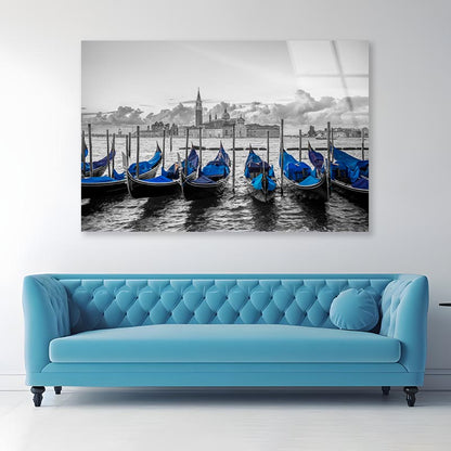 Gondolas Moored by Saint Mark Acrylic Glass Print Tempered Glass Wall Art 100% Made in Australia Ready to Hang