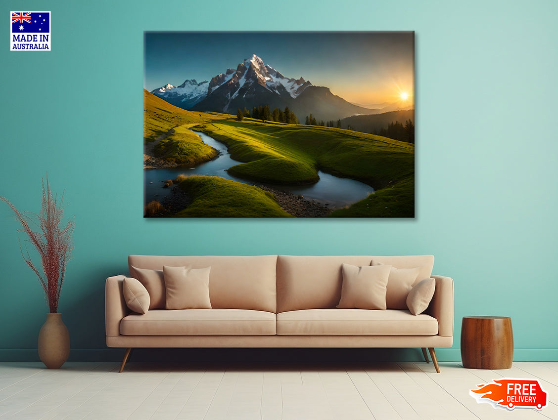 Sunrise over the Mountains Print 100% Australian Made - Bella Home Decor