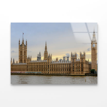 Big Ben with Beautiful Sky In UK Acrylic Glass Print Tempered Glass Wall Art 100% Made in Australia Ready to Hang