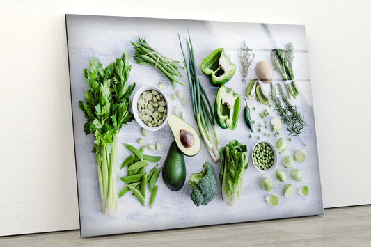 Green Fruits Vegetables UV Direct Aluminum Print Australian Made Quality