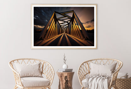 Evening Light, Metal Bridge Home Decor Premium Quality Poster Print Choose Your Sizes