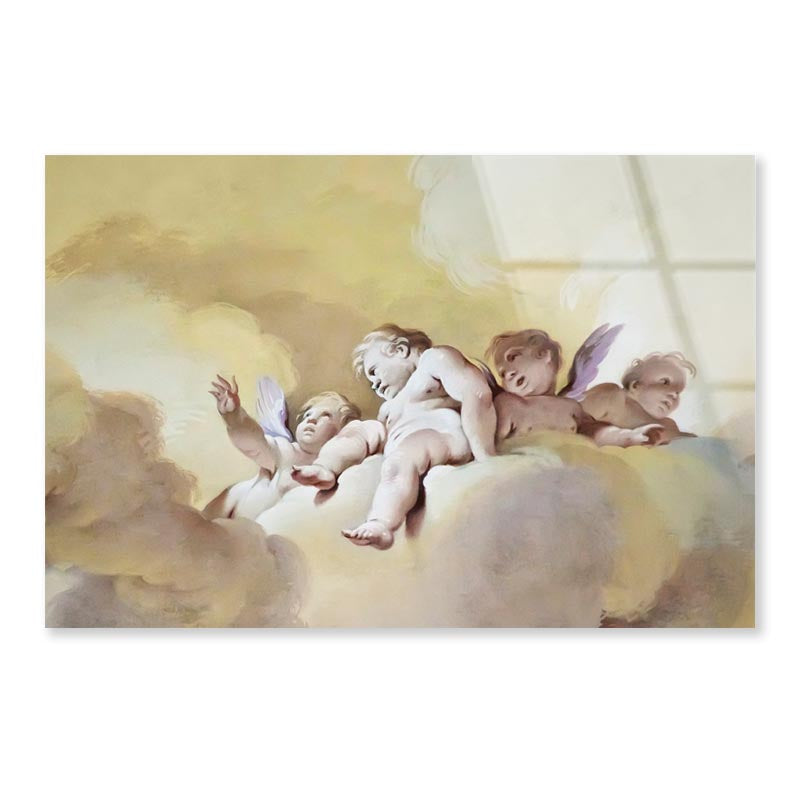 Great Fresco of Some Beautiful Angels Acrylic Glass Print Tempered Glass Wall Art 100% Made in Australia Ready to Hang - Bella Home Decor